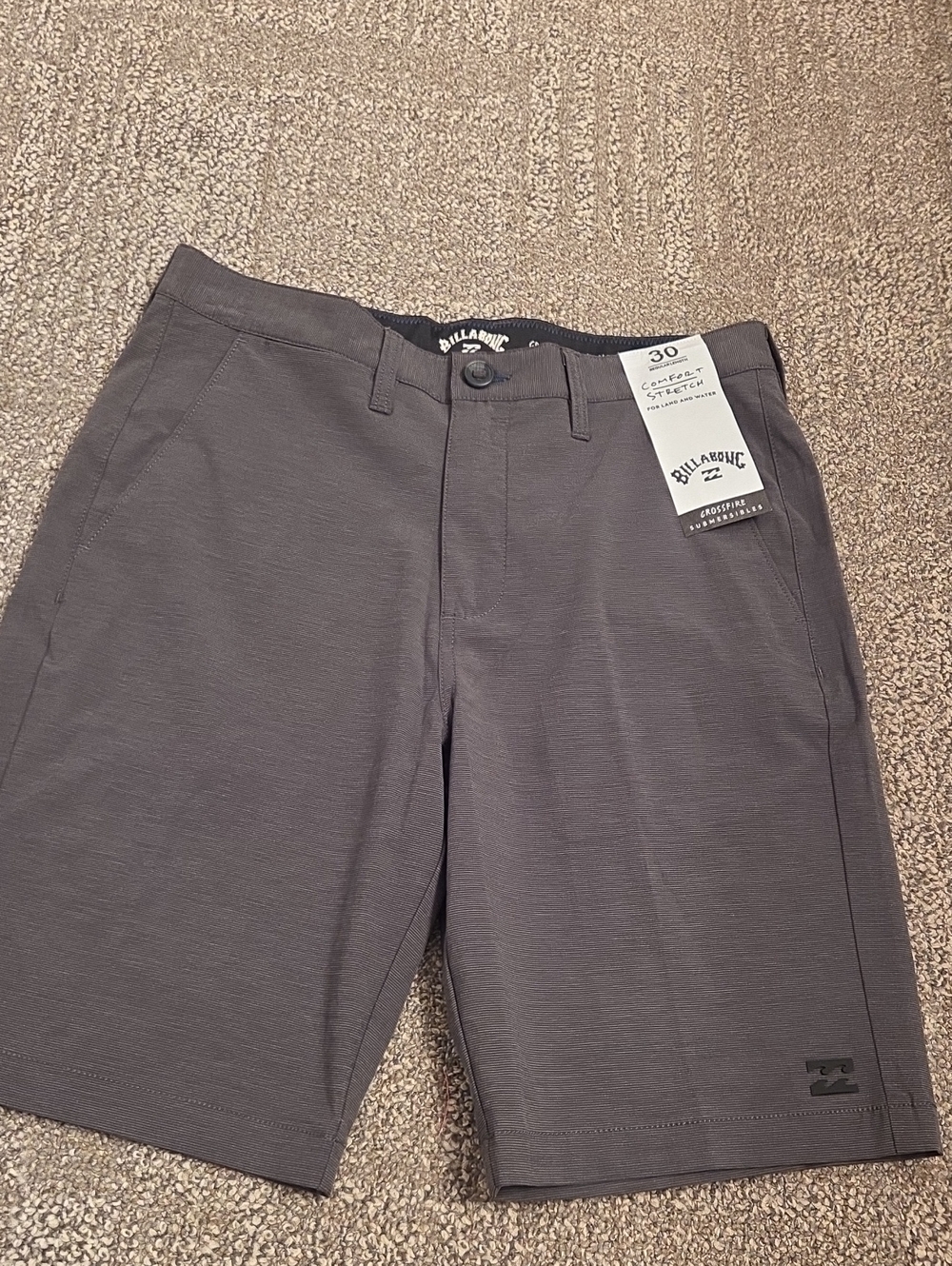 Billabong Men's Charcoal Gray Flat Front Shorts
